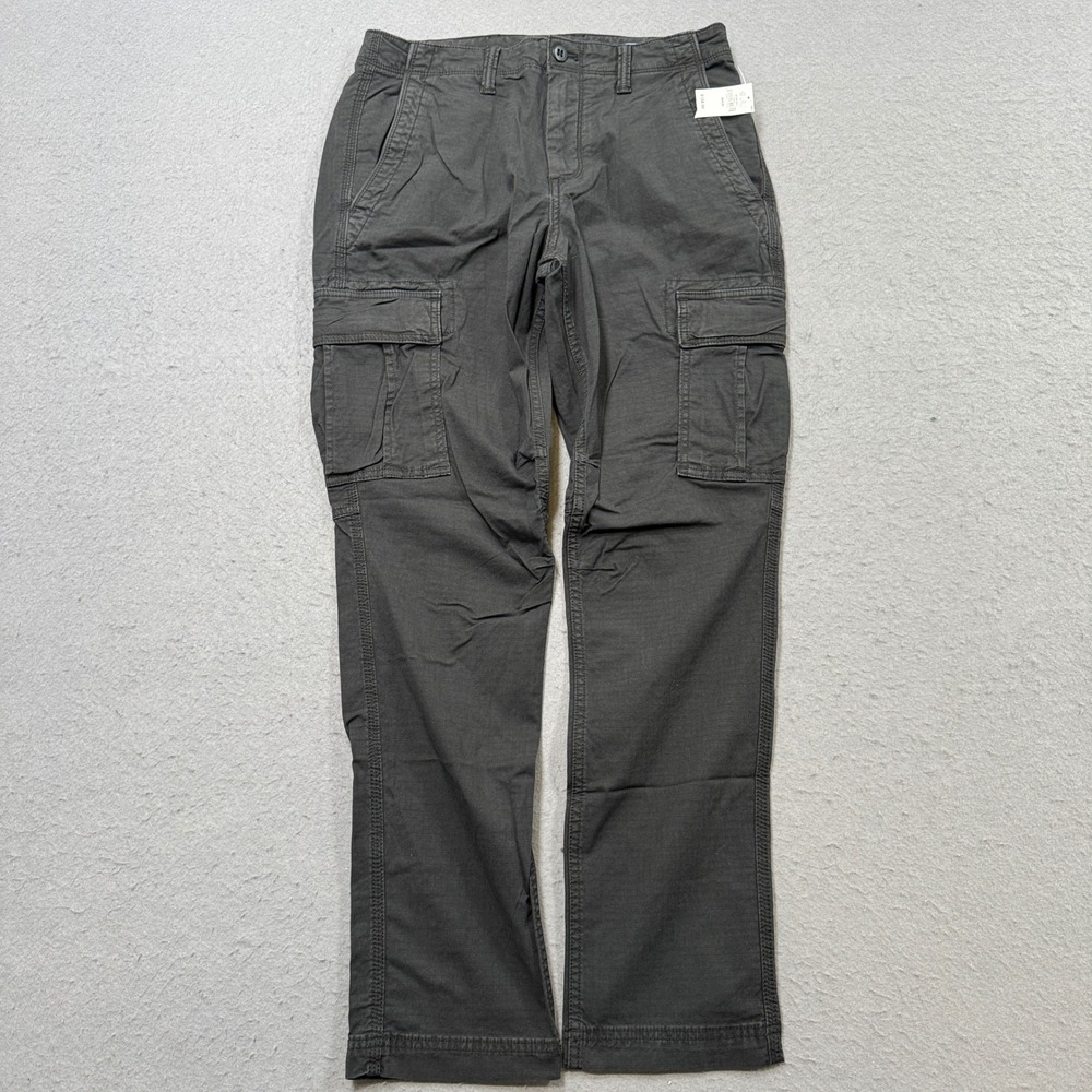 NEW Gap Cargo Pants Men's 30x30 Dark Gray Ripstop Straight Leg Utility Tactical